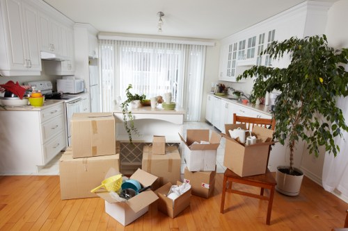 Organized room-by-room boxes ready for a Queenspark move
