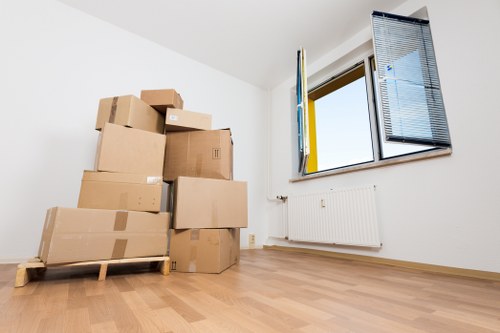 Professional movers handling workplace contents in northwest London