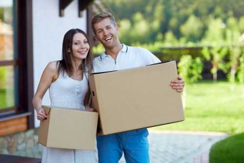 Office furniture and filing systems arranged for a Queenspark business move