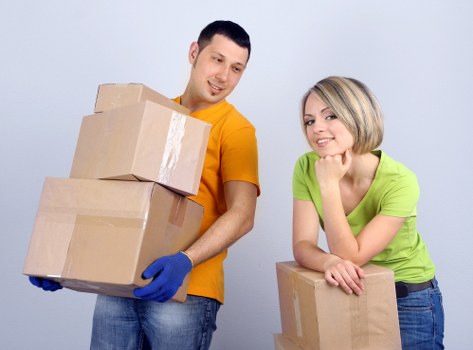 Packing supplies and organized household items for relocation