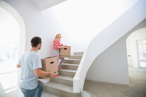 Local man with a van transporting boxes and furniture